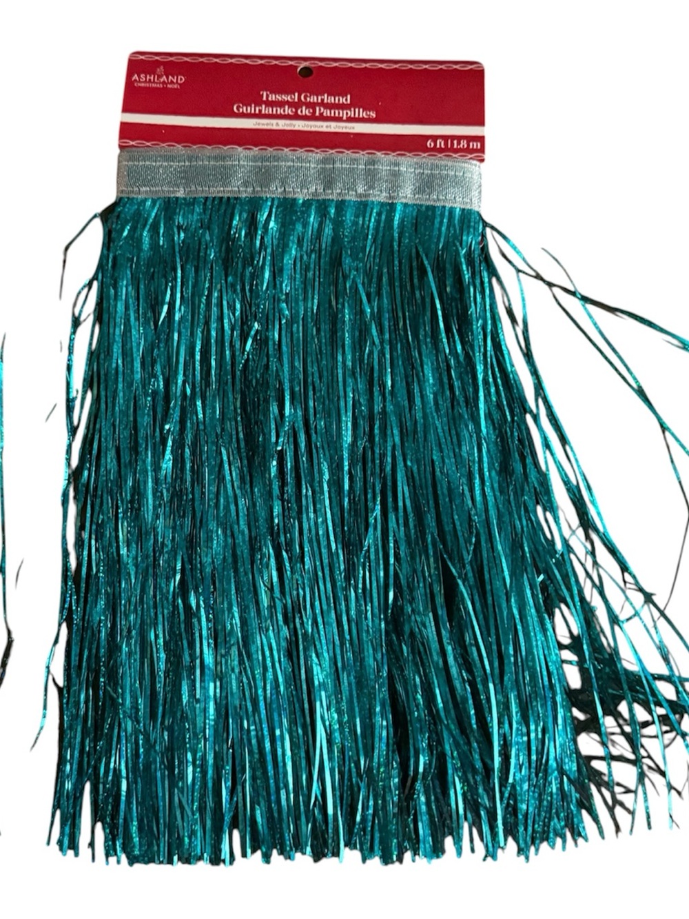 Ashland Teal Metallic Tassel Fringe Garland